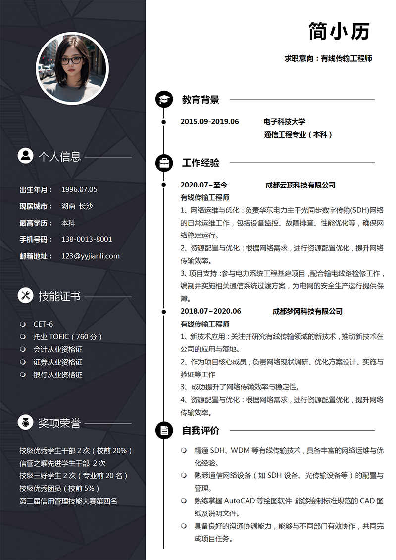 有线传输工程师简历模板_01.png